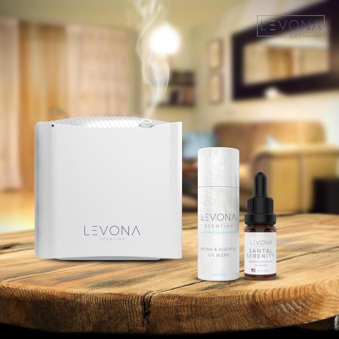 Levona Scent Essential Oils - Scents for Home, Hotel & Office Use - Perfect for Home Diffuser & Humidifiers - Aroma Fragrance Oil, Ideal for Massage, Relaxation, and Spa - Santal Serenity, 10ml LEVONASCENT
