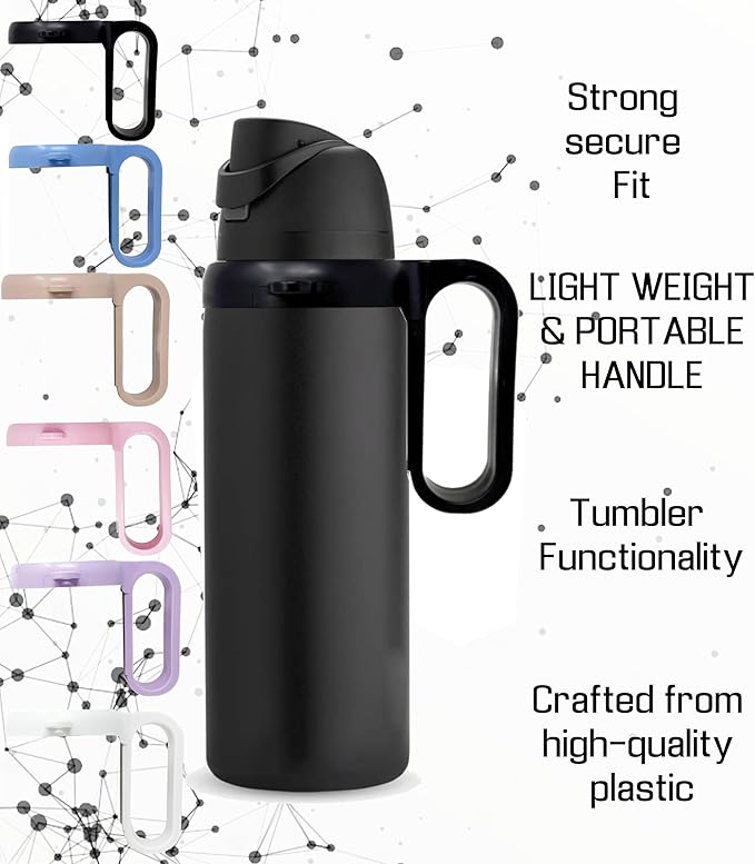 Bottle Handle for Owala FreeSip 24oz 32oz 40oz – Strong Plastic Water Bottle Holder, Durable Easy Carry Accessory for Running, Jogging, Gym, Hiking, and Drinking While Driving & More OneMissionX