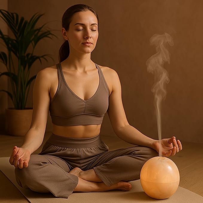 Natural Stone Sphere Incense Holder: 4" D Luxury Handmade Aromatherapy Burner for Meditation, Yoga & Home Décor, Multi-Hole Design, Pink Onyx - Bloomnest