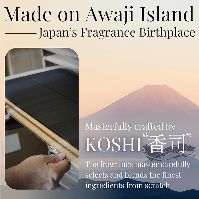 Golden Osmanthus Luxury Japanese Incense Sticks 60sticks Vanilla Musk Coreless Low Smoke Natural Charcoal Free Non Toxic Aromatherapy Meditation Calming Stress Relief Relaxation Yoga TOMORI VECTillJapan-TOMORIofficial-