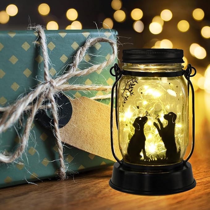kyoryuger Dog Solar Lanterns 3in1 Dog Lights Garden Decor Gifts for Women Mom Grandma Unique Teen Girl Gifts for Dog Lovers Decorative Pet Memory Lanterns for Yard Lawn Patio Landscape - Bloomnest
