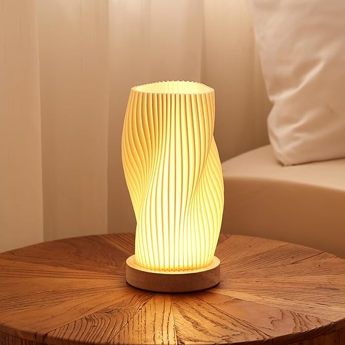 Table Lamp Bedside Lamps for Bedroom, Small Night Stands Desk Lamp, Mood Warm Cozy Lighting, Vintage Boho Cool Mid Century Modern Lamp, Aesthetic Accents Home Room Decor (Warm-A, Medium) - Bloomnest