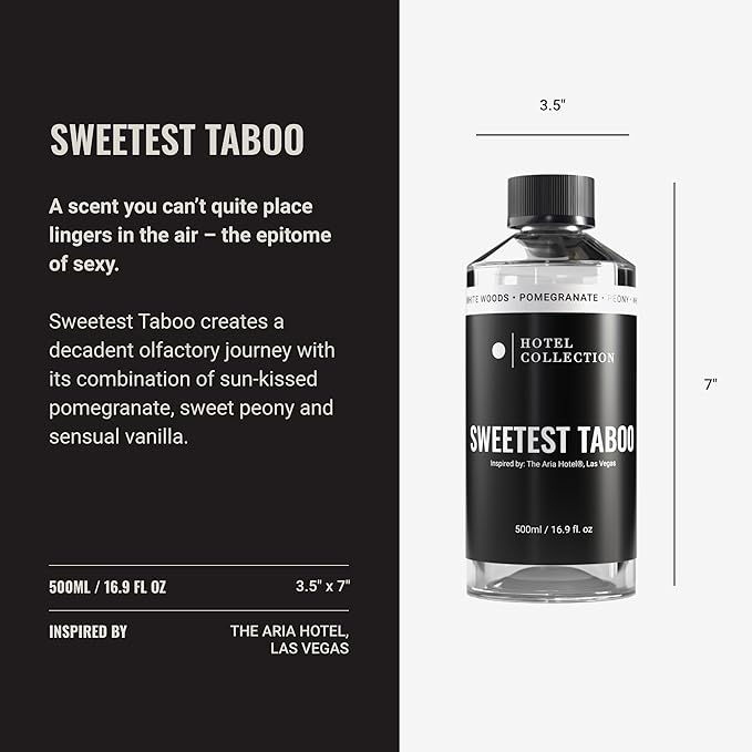 Hotel Collection Diffuser Oil - Sweetest Taboo - Aromatherapy Essential Fragrance Oil - White Woods, Pomegranate, and Peony - 500mL 16.9 Fl oz - Bloomnest