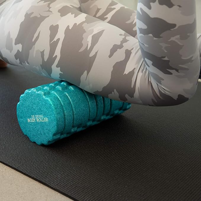 High Density Foam Roller Massager for Deep Tissue Massage of The Back and Leg Muscles - Self Myofascial Release of Painful Trigger Point Muscle Adhesions - 13" Turquoise - Bloomnest