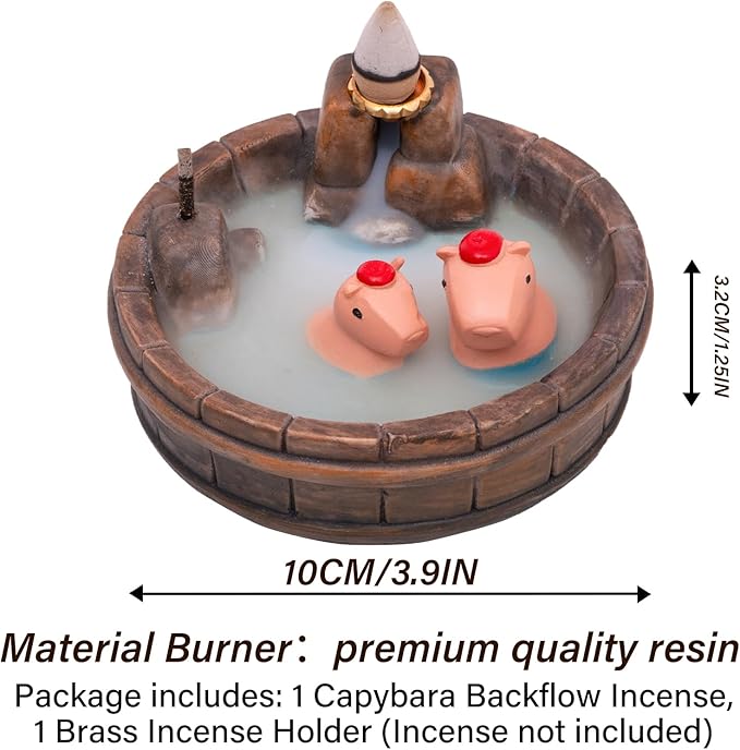 Capybara Backflow Incense Holder - Cute Unique Design Backflow Burner with Waterfall Effect for Relaxation and Aromatherapy, Ideal for Living Room, Yoga Studio, and Creative Spaces - Bloomnest