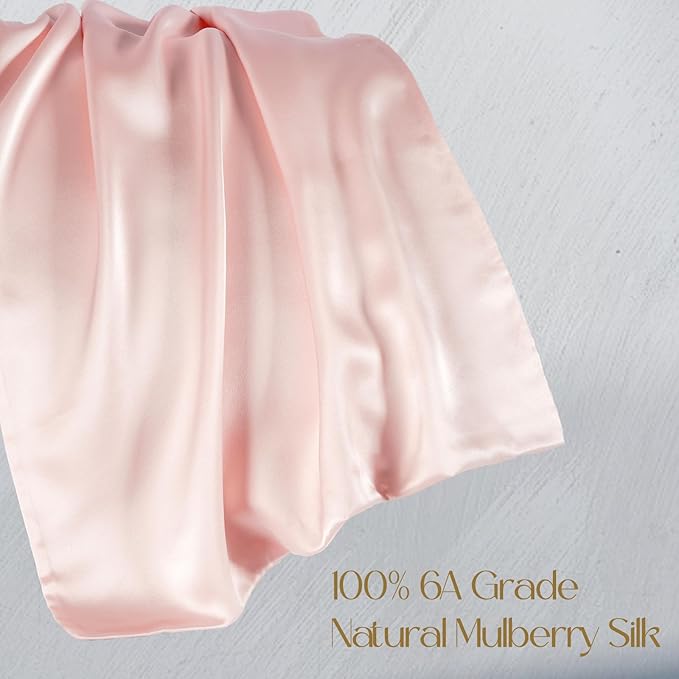 ZIMASILK 100% Pure Mulberry Silk Pillowcase for Hair and Skin Health,Soft and Smooth,Both Sides Premium Grade 6A Silk,600 Thread Count,with Hidden Zipper,1pc(Standard 20''x26'',Pink) - Bloomnest