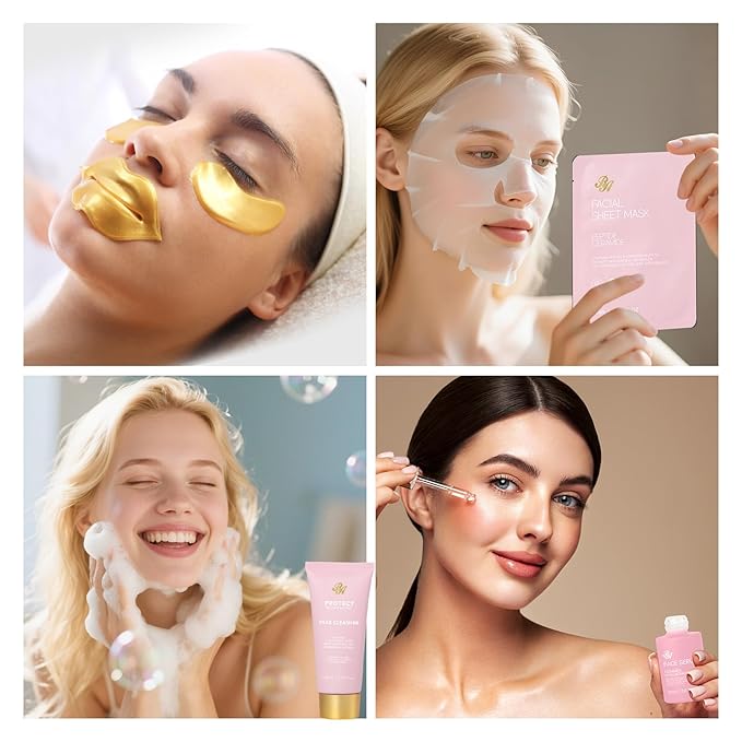 35 Pcs Valentines Day Gifts Basket for Women, Rose Bath and Body Gift, Facial Skin Care Set, Self Care Pampering Kit, Face Sheet Mask, Home Spa, Perfume, Birthday, Mother Day, Bridal Shower - Bloomnest