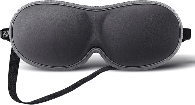 Ultra-Thin 3D Sleep Mask for Side Sleepers, Men, Women, Lash Extensions – Soft, Breathable and Lightweight Blackout Sleeping Eye Mask for Travel, Naps, Airplane, Adjustable, Mens (Gray) - Bloomnest