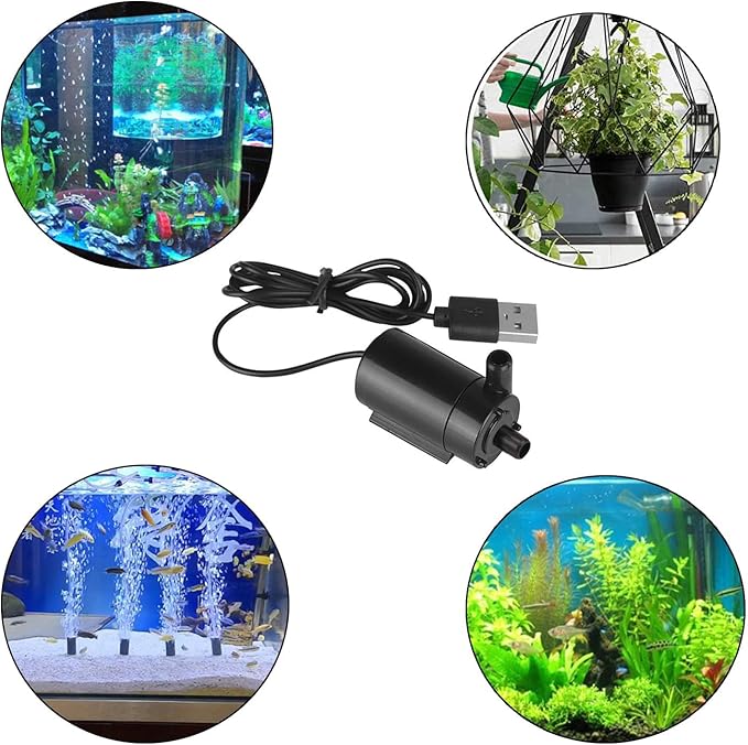 3PCS DC 3-5V USB Micro Submersible Mini Water Pump,Small Aquarium Pump for Fish Tank Aquariums Pond Fountain Hydroponics Garden (Black) - Bloomnest