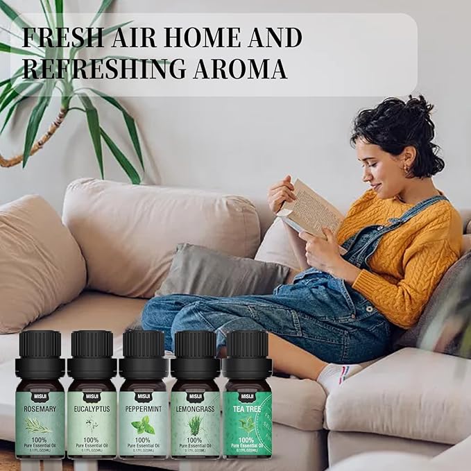 Essential Oils Set Top 12 Aromatherapy-Essential Oils for Diffuser for Home,Air Freshening Diffuser Oils Scents for Aromatherapy,Laundry,Candle&Soap Making,Humidifiers 12 X 5ML - Bloomnest