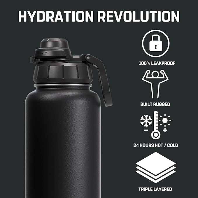 Vesmoon Vessence Tea Infuser Bottle - 32 Oz Insulated Loose Leaf & Fruit Infuser Bottle | Leak Proof with FlowSip Lid