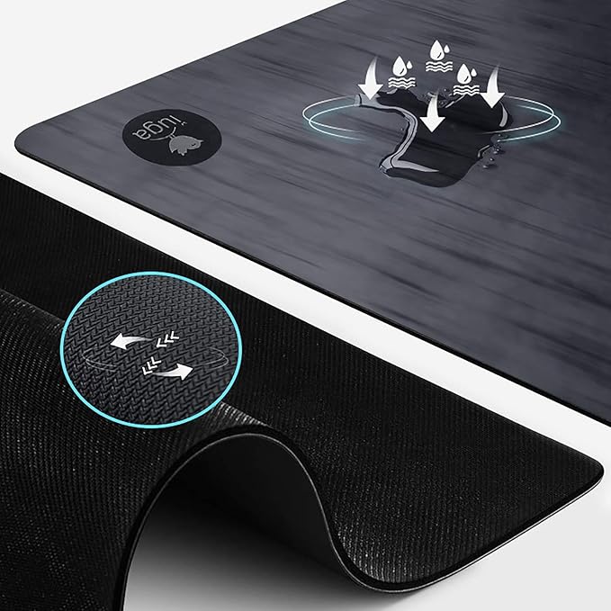 IUGA Pro Yoga Mat Non Slip Pilates Mat Anti-tear Eco Friendly Hot Yoga Mat with SGS Certified Material Free Carrying Strap Included