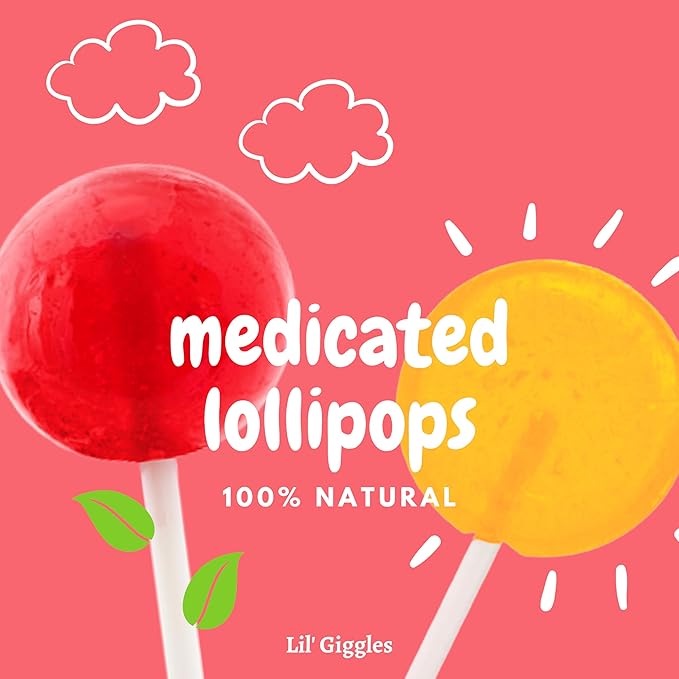 Lil Giggles Medicated Lollipops for Sleeplessness - Gentle Relief for Kids - Support a Healthy Sleep and Awake Cycle - Homeopathic Remedy Children's Love - Strawberry (12CT) - Bloomnest
