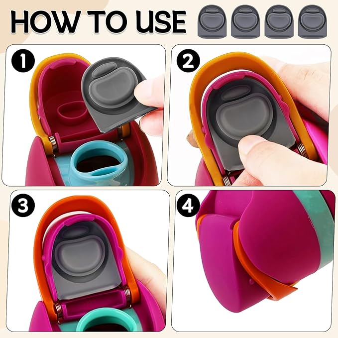 4pcs Replacement Stopper Seal Compatible with Owala FreeSip 24oz 32oz,Water Bottle Lid Insert Cap Silicone Seal Parts for Owala 16/19/24/32/40oz Spout Gasket Mouth piece Accessories F1 Frokolla