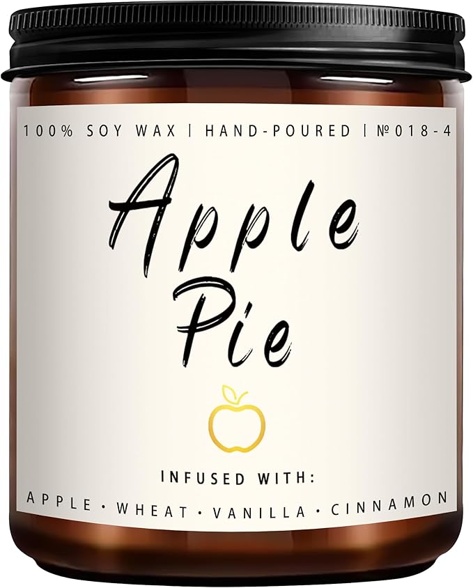 Fall Candles, Apple Pie Scented Candle for Home- Fall Scented Candles Gift Set for Women & Men, Autumn Aromatherapy Candle for Holiday, Thanksgiving, Cozy Home Décor，Long-Lasting Fragrance，7 oz - Bloomnest
