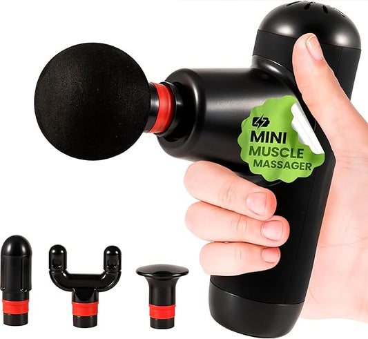 Mini Massage Gun | Small Portable Deep Tissue Muscle Massager | Travel Pain Relief | 22 lbs Stall Force | 8 mm Amplitude | 4 Speeds | Brushless Motor | 240 Min Battery | Mini Essential - Bloomnest