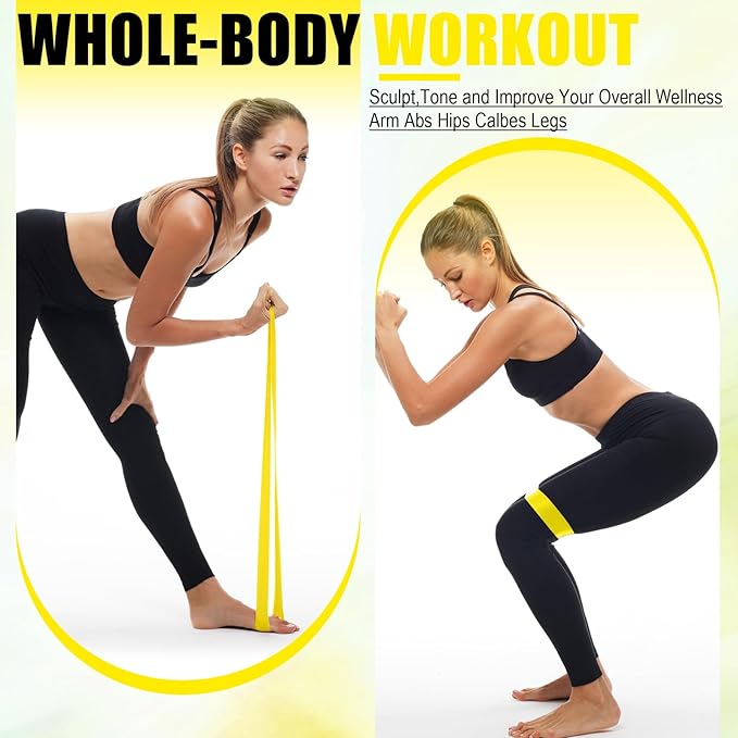 Deekin 20 Pcs Resistance Bands Resistance Loop Exercise Bands Exercise Equipment Elastic Drap Ring for Women and Men Home Fitness, Gym, Yoga - Bloomnest