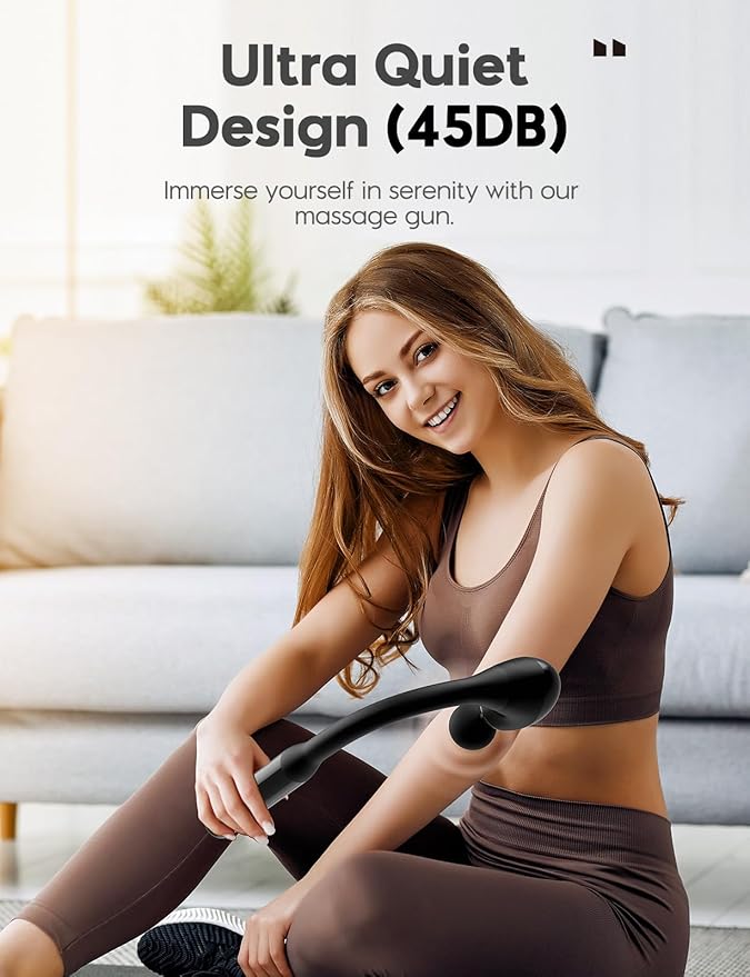 FVZ Massage Gun with Upgraded Extension Handle, 10MM Massage Gun Deep Tissue, Back Massager, Muscles/Neck/Shoulders/Waist/Legs Massager Portable for Pain Relief, 4 Massage Heads & 5 Speed Levels - Bloomnest