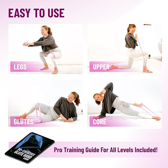 Fabric Mini Resistance Bands Sets for Trainers, Bootcamp, Gym for Men and Women in Fun Colors - Ebook, Videos and Workout Chart Included by Iron Core Fitness - Bloomnest