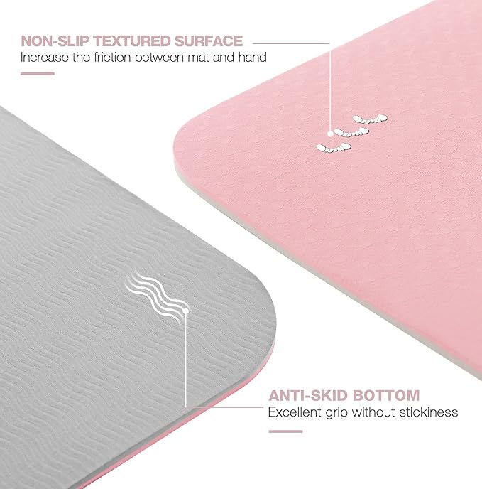 UMINEUX Yoga Mat Extra Thick 1/3'' & 2/5" Non Slip Yoga Mats for Women Eco Friendly TPE Fitness Exercise Mat with Carrying Sling & Storage Bag - Bloomnest