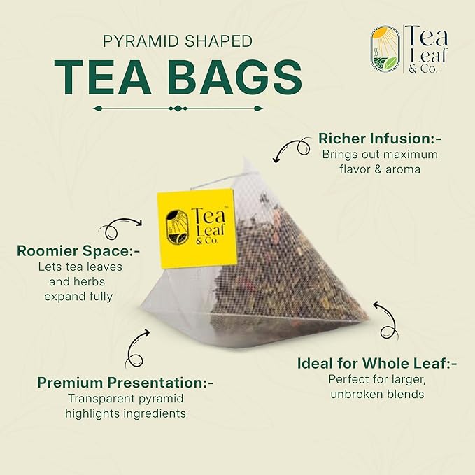 Tealeaf & Co. Pure Mint Herbal Tea Bags Blended with Fresh Herbs - Spearmint & Peppermint Tea - Contains Low Caffeine - Gluten Free - 100 Teabags (7.055oz/200gm) - Bloomnest
