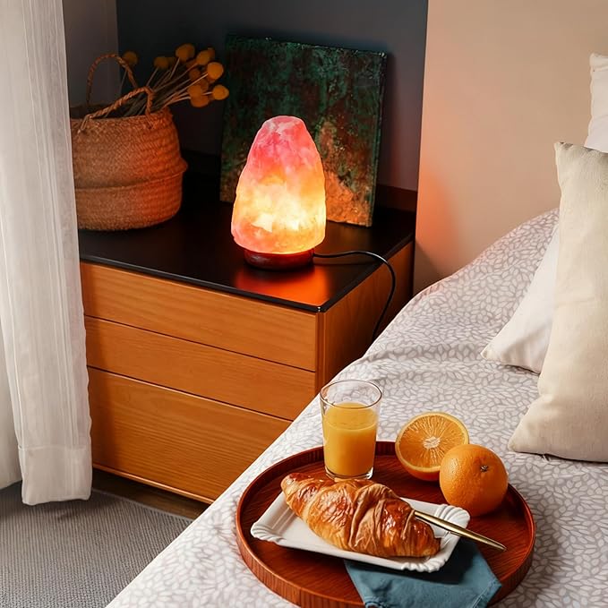 7-Color Himalayan Salt lamp，Wooden Base，Room Decor, Home Decor, Relaxation, Ambiance,Christmas、Birthday Gift for Kids - Bloomnest