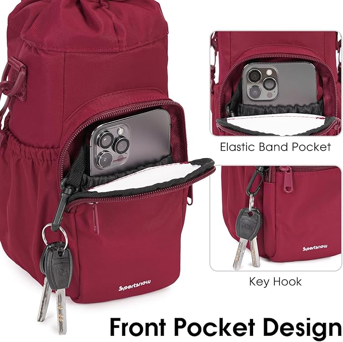 sportsnew Water Bottle Holder with Strap 32oz 40oz Insulated Water Bottle Carrier Sling Bag with Phone Pocket Crossbody sportsnew