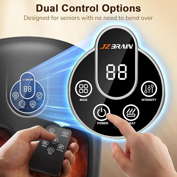 Shiatsu Foot Massager Machine with Heat : Deep Kneading Foot Massager with Vibration & Compression for Plantar Fasciitis & Neuropathy - for Women & Men,Relax for Home Office Use (Black) - Bloomnest