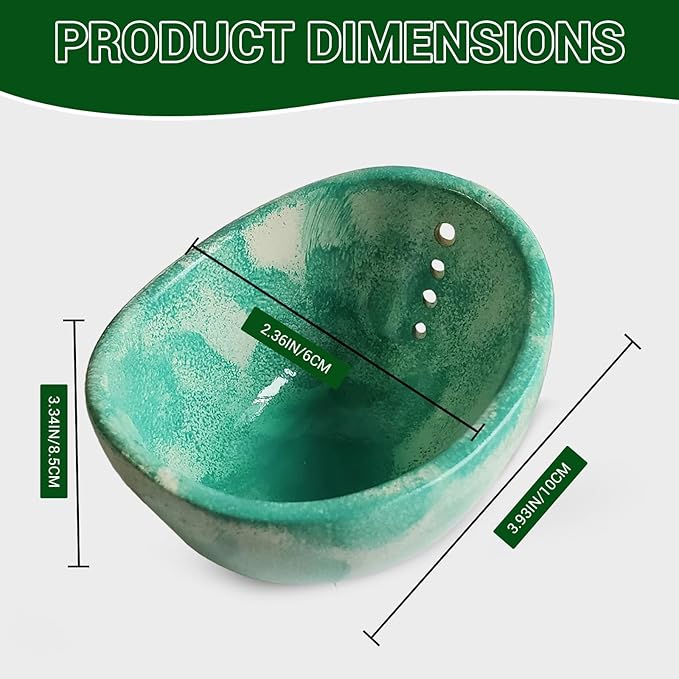 Pottery Herb Stripper Bowl – 4-Slot Herb Stripper with Multiple Hole Sizes, Ergonomic Design, Separating Leaves and Stems for Thyme, Basil, Rosemary, and More (green) - Bloomnest