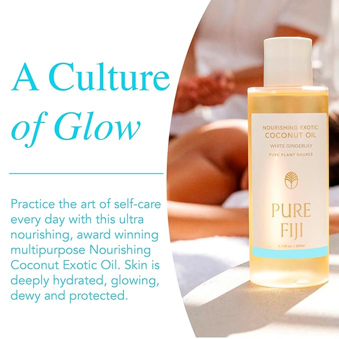 PURE FIJI Nourishing Exotic Coconut Body Oil, White Gingerlily (7.7 fl oz/230ml) - Bloomnest