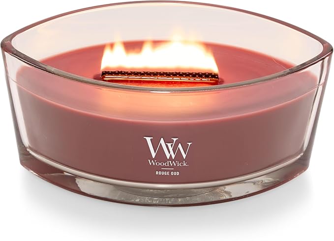 WoodWick Rouge Oud Gifts for Women and Men, 16 oz Ellipse Candle with Crackling Wick - Bloomnest