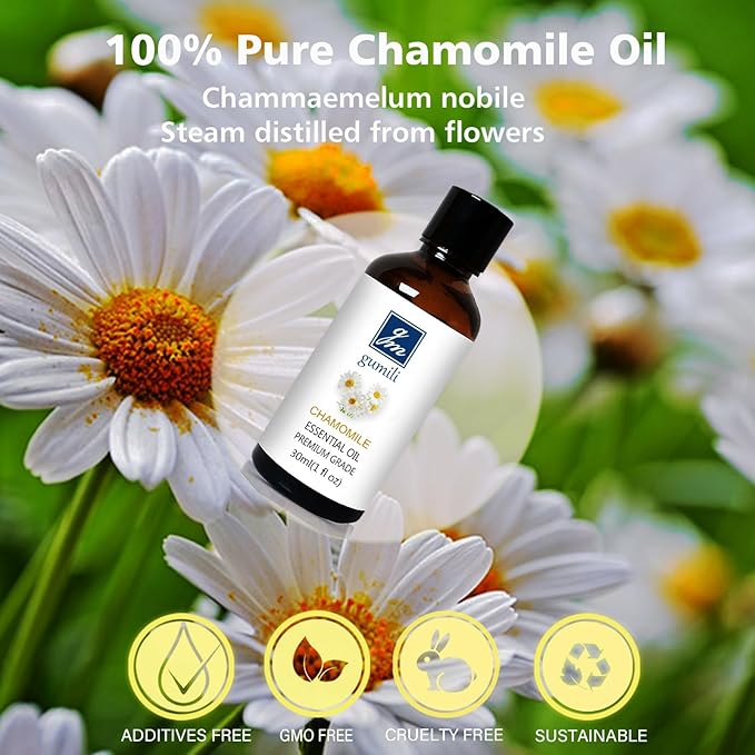 Chamomile Essential Oil 1 Oz - Pure Chamomile Oil for Skin, Relaxation & Aromatherapy, Diffuser, Massage & DIY - Bloomnest