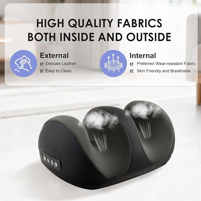Foot Massager with Heat, Massage Feet/Arm/Calf/Ankle for Relax, Plantar Fasciitis, Pain Relief, Shiatsu Kneading Foot and Calf Electric Massager Machine with Roller - Bloomnest