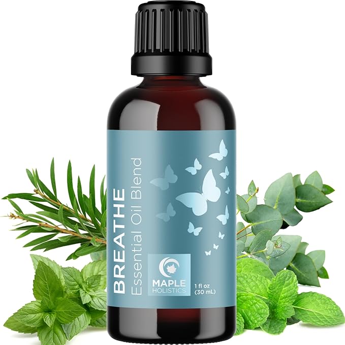 Breathe Essential Oil for Diffuser - Invigorating and Refreshing Breathe Essential Oil Blend with Eucalyptus Peppermint Tea Tree and Mint for Diffusers for Home and Shower Aromatherapy (1 Fl Oz) - Bloomnest