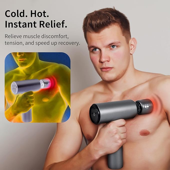 arboleaf Thermacool Massage Gun with Heat and Cold, 6 Speeds Muscle Massage Gun Deep Tissue with Case, Powerful Percussion Massager for Home Gym Office Muscle Back Pain Relief, Gift - Bloomnest