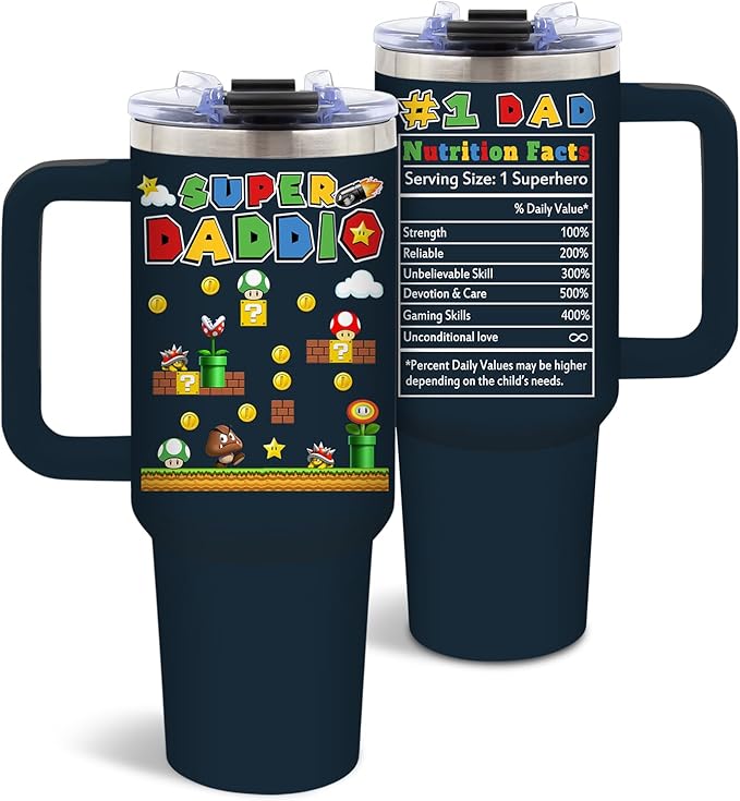 DUUV 40 Oz Tumbler for Dad, Birthday Gifts for Dad from Daughter Son Kids, Papa Gifts for Super Daddy Stepdad Elderly Father, Father Gift Ideas for Christmas Thanksgiving, 1PCS - Bloomnest