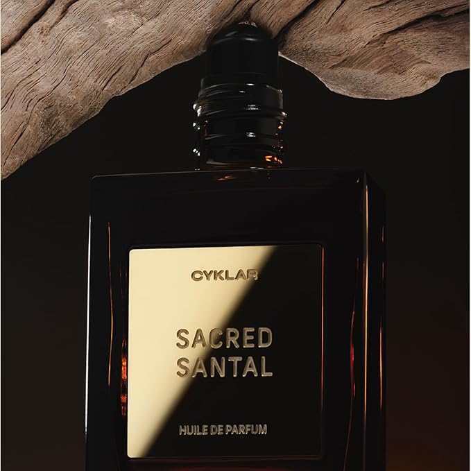 CYKLAR Perfume Oil Roll-on. Travel-Friendly Sacred Santal Fragrance with Bergamot, Amber, and Musk Notes. Long-Lasting Essential Oil Parfum for Women and Men. 0.5 Fl Oz Scented Rollerball Bottle Cyklar
