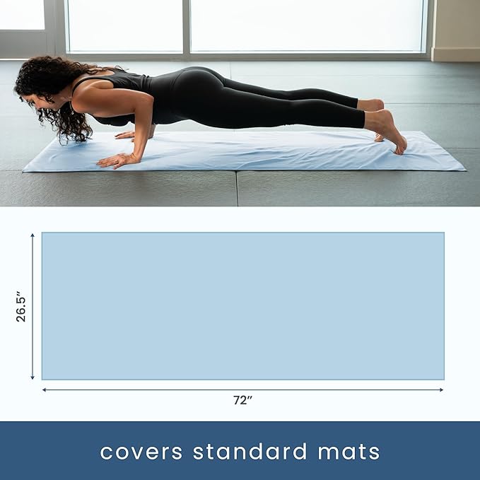 S&T INC. Yoga Mat Towel, Quick Dry Towel, Soft and Absorbent for Gym, Pilates, and Hot Yoga Mat, 1 Pack, 26.5 inches x 72 inches, Microfiber, Blue - Bloomnest