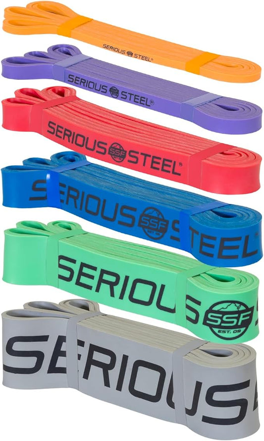 Serious Steel Fitness 37" Resistance Training Bands (Portable Exercise Band System Training Bands- Great for Individuals Looking for Tension Throughout The Exercise) - Bloomnest
