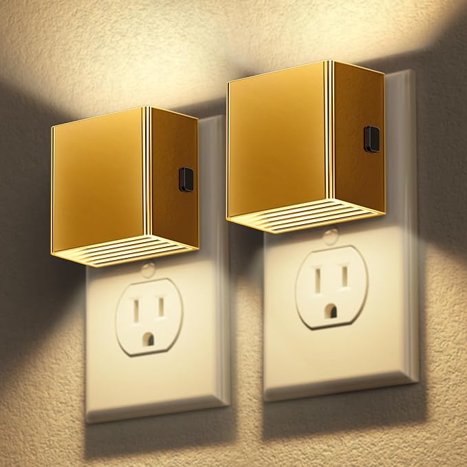 DORESshop LED Night Lights Plug into Wall [2 Pack], Plug in Nightlight, 3 Level Brightness Adjustable Night Light, Dusk to Dawn Sensor, Nightlights for Adults, Bedroom, Bathroom, Hallway, 3000K - Bloomnest