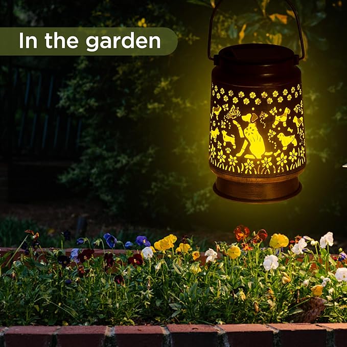 Styleonme Dog Lover Solar Light, Mother's Day Lantern Gift for Mom Grandma Women Sister, Hanging Image Dogs Lanterns, Yard Corridor Garden Decor, Thanksgiving Day, Birthday Gifts - Bloomnest