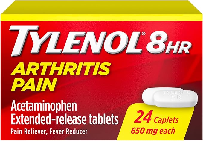 Tylenol 8 Hour Arthritis Pain Relief Extended-Release Tablets, 650 mg Acetaminophen, Joint Pain Reliever & Fever Reducer Medicine, Oral Pain Reliever for Arthritis & Joint Pain, 24 Count - Bloomnest