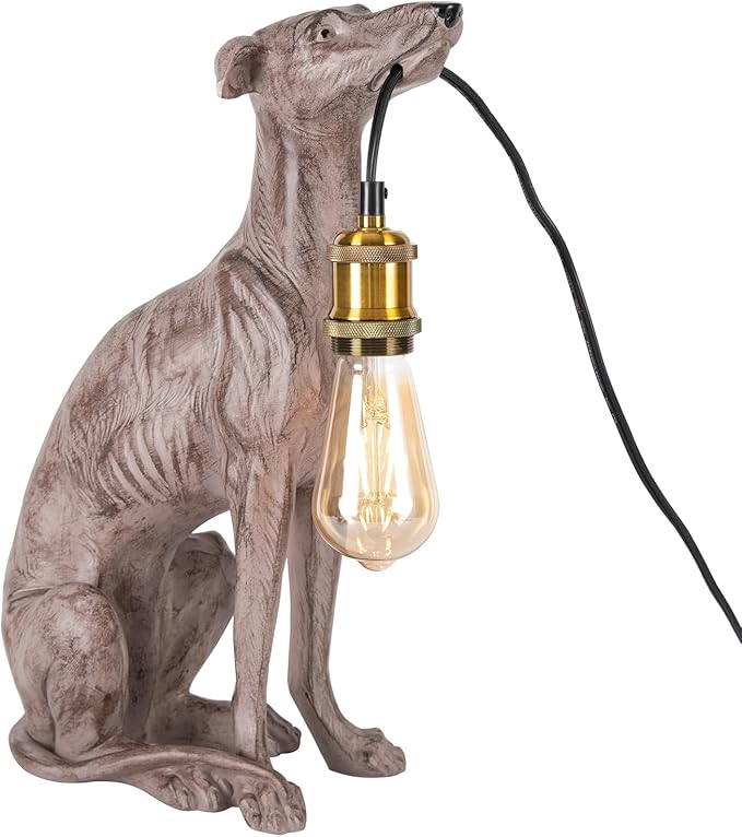 YIYIBYUS Vintage Resin Dog Table, Light Modern Dog Desk, Sitting D-og Floor Lamp, Light Fixture E26 (Not Included) Bedside LED Light for Home Decor,Living Room, Bedroom - Bloomnest