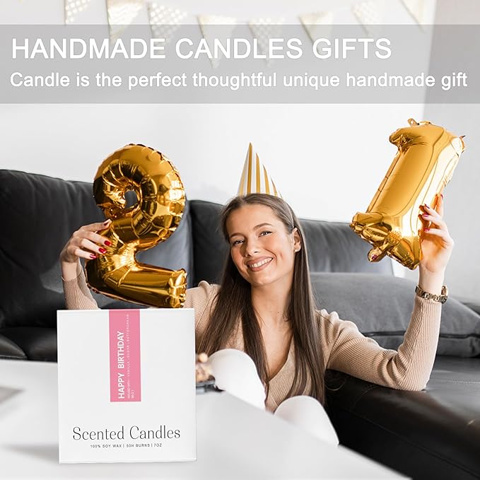 21th Birthday Gifts for Women, Perfect Birthday Present, Funny Presents for Mom, Friends, Wife, Sister, 7oz Vanilla Cream-Scented Candle - Bloomnest