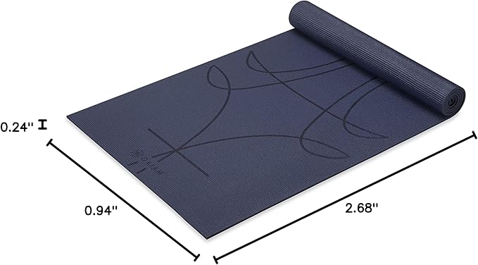 Gaiam Yoga Mat - Premium 6mm Print Extra Thick Non Slip Exercise & Fitness Mat for All Types of Yoga, Pilates & Floor Workouts (68"L x 24"W x 6mm Thick) - Bloomnest