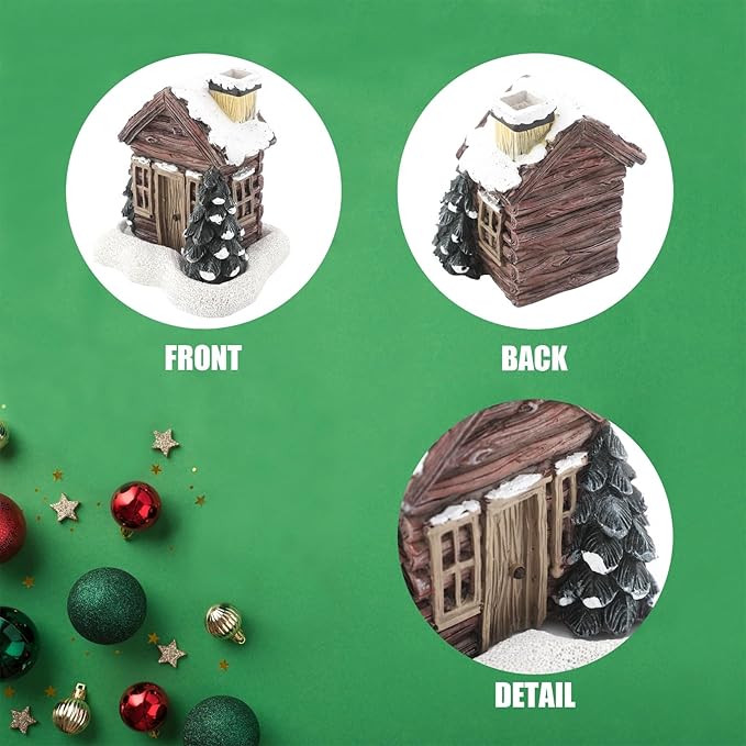 Lovely Log Cabin Incense Burner, Mini Snowy Winter Chimney Cottage Ash Catcher, Yoga Accessories Meditation Accessories, Home Chimney Decorations - Bloomnest