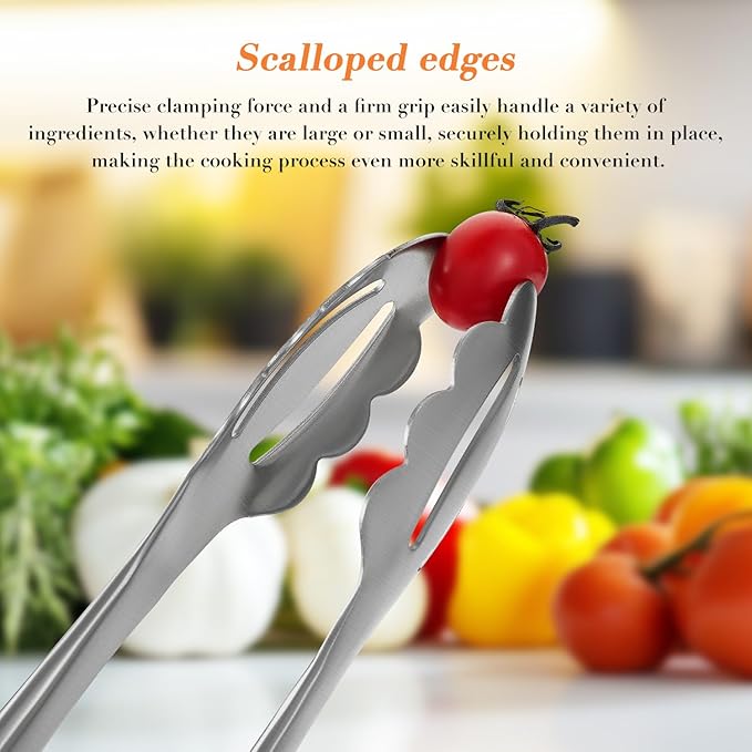 KULUNER Stainless Steel Barbecue Tongs with Solid Wood Handle, Kitchen Metal Locking Design, Extra Long 17.5 Inches 700 Degrees, Suitable for Food Cooking, Salad and Outdoor Grilling(Acacia) - Bloomnest