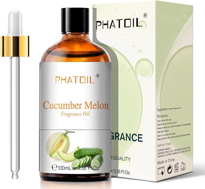 PHATOIL 3.38FL.OZ Cucumber Melon Fragrance Oils for Aromatherapy, Essential Oils for Diffusers for Home, Perfect for Diffuser, Yoga, Skin Care, DIY Candle and Soap Making - 100ml - Bloomnest