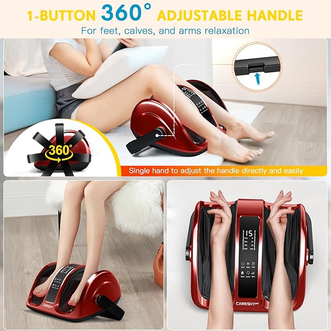 Foot Massager with Heat, FSA Eligible HSA 3-Heating Shiatsu Foot Massager for Circulation and Pain Relief, Deep Kneading Rolling for Calf-Feet-Arm Relaxation, Plantar Fasciitis, Neuropathy - Bloomnest