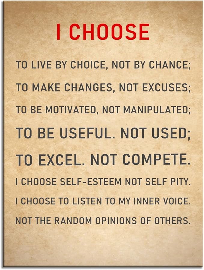 I Choose Entrepreneur Quotes Motivational Wall Art Inspirational Poster for Office Inspiration Canvas Painting Prints Wall for Living Room Bedroom Home Decor Framed Artwork [30''W x 40''H] - Bloomnest